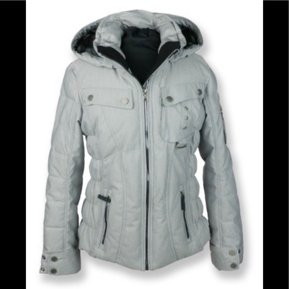 Obermeyer Leighton Insulated Jacket Teal Blue/Gray Floral 10 - Picture 2 of 12